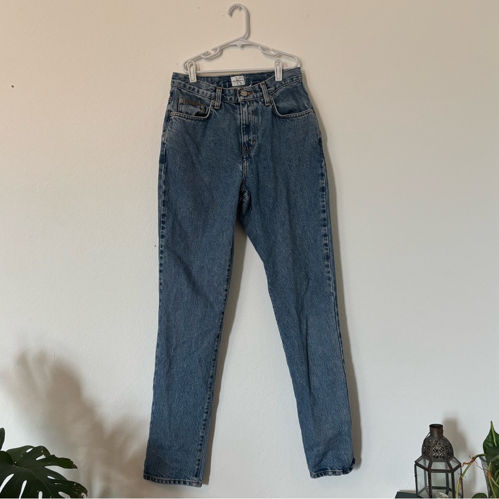 Calvin Klein High-Rise Straight Leg Blue Denim Jeans